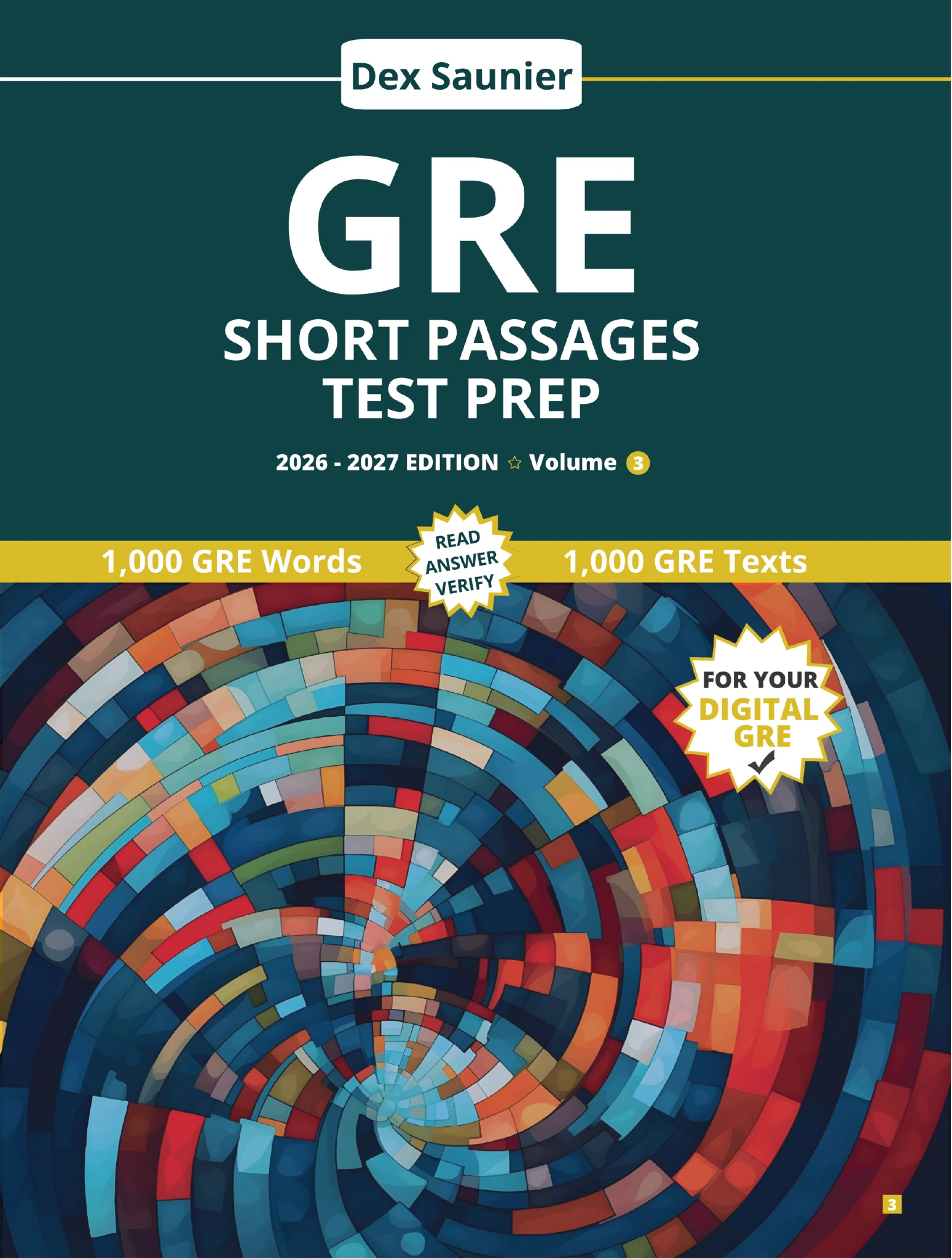 GRE Short Passages Test Prep Volume 3 front cover